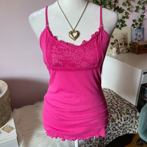Y2K Aeropostale Pink Lacy Camisole - Picture 1 of 8